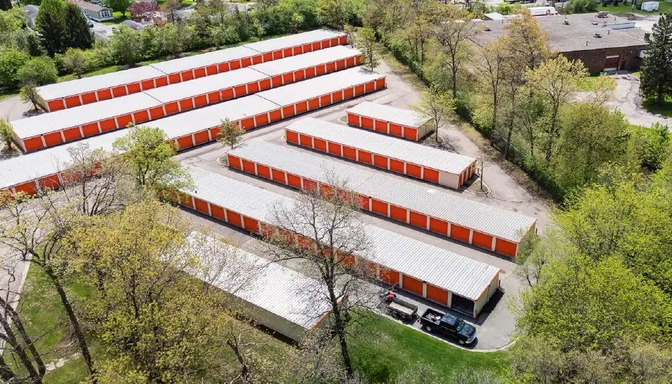 Aerial view of the Newcoast self-storage facility in Ypsilanti, Michigan